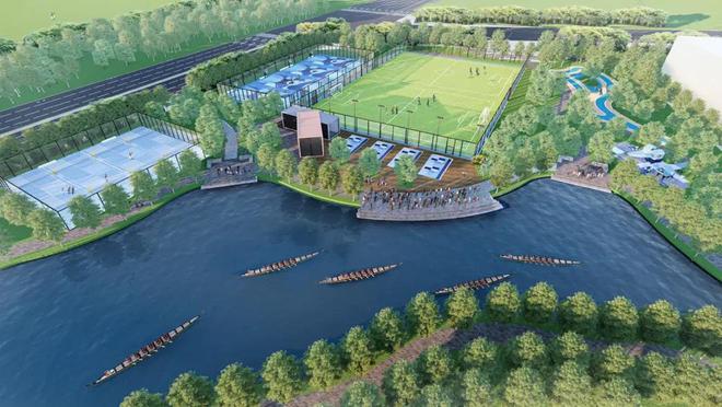 将建球场、攀岩墙等！狮山博爱湖体育公园施工招标！工期150天！(图3)