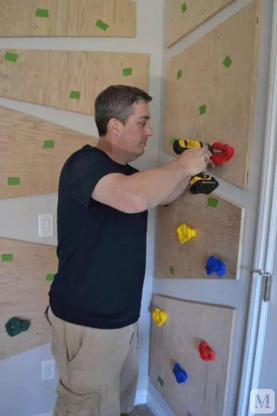 培养孩子专注力且强身健体在家造个儿童攀岩墙原来并不费力！(图3)