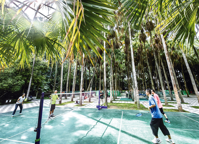 活力加倍美丽公园变成“家门口的健身房”